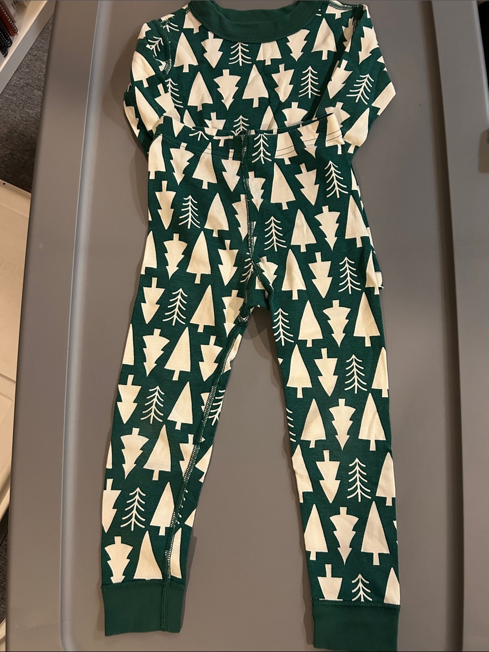 Kids Green Tree-Print Pajama Bottoms